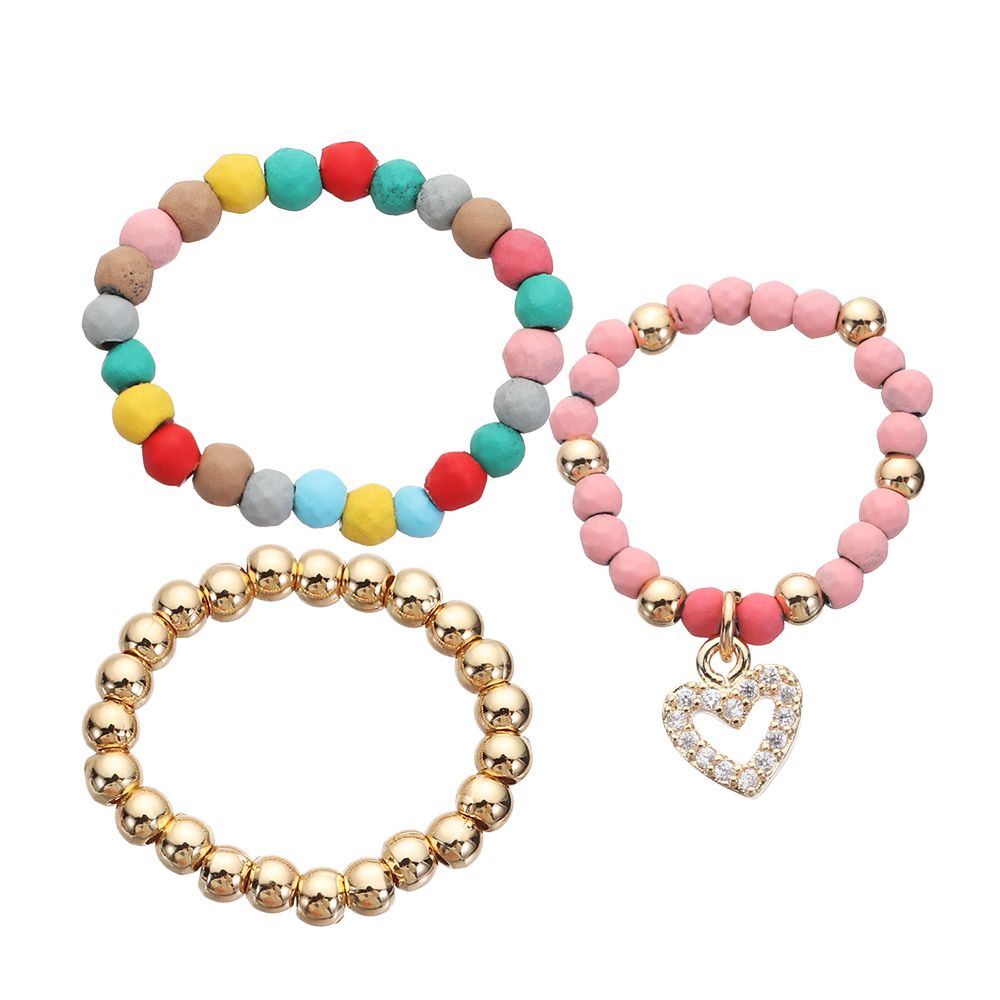 3Pcs Colorful Beads Decorative Ring For Apple Watch Band Ornament Smart Watch Silicone Strap Wristbelt Charm for apple watch Bracelet